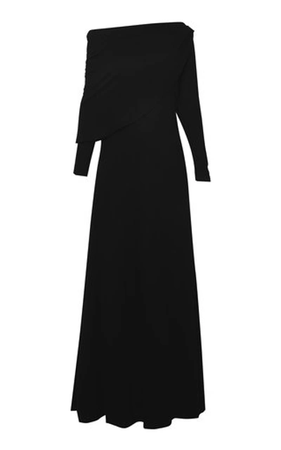Andres Otalora Women's Camery Asymmetrical Stretch Maxi Dress In Black