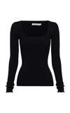 Anna Quan Women's Mia Ribbed-knit Cotton Top In Neutral,black