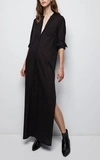 Nili Lotan Sandra Galabeya Cotton-voile Shirt Dress In Black