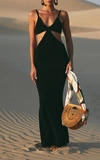 Cult Gaia Serita Cutout-waist Metallic Cocktail Dress In Black,green