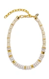 LIZZIE FORTUNATO WOMEN'S REFRESH GOLD-PLATED BEAD AND PEARL NECKLACE