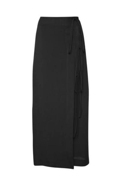 Bondi Born Women's Rouleau Linen Wrap Skirt In Black,orange