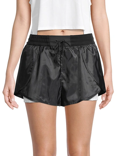 Blanc Noir Delilah Flutter Shorts In Black White