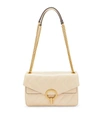 Sandro Yza Quilted Leather Shoulder Bag In Beige