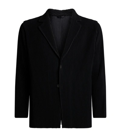 Issey Miyake Single-breasted Pleated Jacket In Grey