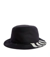 THOM BROWNE 4-BAR BUCKET HAT,15926117
