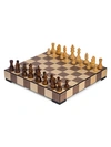 Bey-berk 33-piece Walnut Wood Chess & Checkers Set In Brown