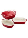 Staub Ceramics 4-pc Mixed Baking Dish Set In Cherry