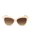 LINDA FARROW 60MM LEATHER-WRAPPED BUTTERFLY SUNGLASSES,0400012447983