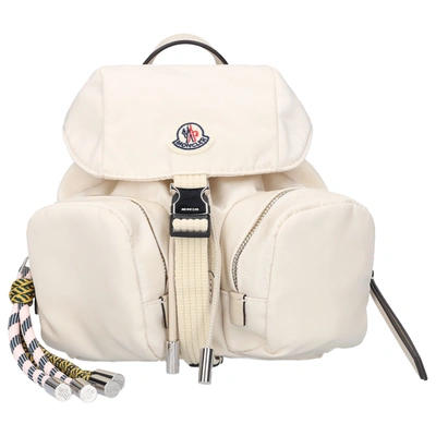 Moncler Women Backpack Dauphine Mini Nylon Logo Cremewhite In White