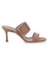 MANOLO BLAHNIK Gable Buckle Suede Mules