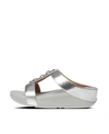Fitflop Fino Sparkle Wedge Slide Sandal In Silver