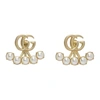 GUCCI GOLD DOUBLE G PEARL MARMONT EARRINGS