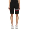 MONCLER BLACK COTTON STRIPED SHORTS