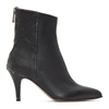 MM6 MAISON MARGIELA BLACK DISTRESSED LEATHER HEELED BOOTS