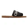 Chloé Black Woody Flat Sandals