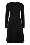P.a.r.o.s.h Ribbed-knit Midi Dress In Black