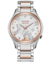 CITIZEN ECO-DRIVE WOMEN'S AURORA DIAMOND-ACCENT TWO-TONE STAINLESS STEEL BRACELET WATCH 36MM