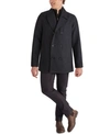 KENNETH COLE MEN'S CLASSIC-FIT DOUBLE-BREASTED PEACOAT WITH ATTACHED BIB