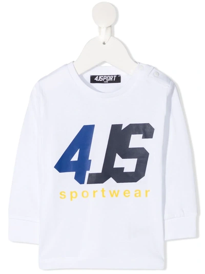 Cesare Paciotti 4us Babies' Logo Print T-shirt In White