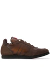 KITON LEATHER LACE UP TRAINERS