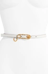 VERSACE SAFETY PIN BUCKLE LEATHER BELT,DCDH686DV3T