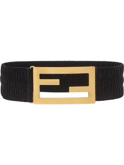 Fendi Maxi Velvet Baguette Belt In Blue