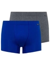 Hanro Cotton Essentials Boxer Brief 2-pack In Sapphire,coal