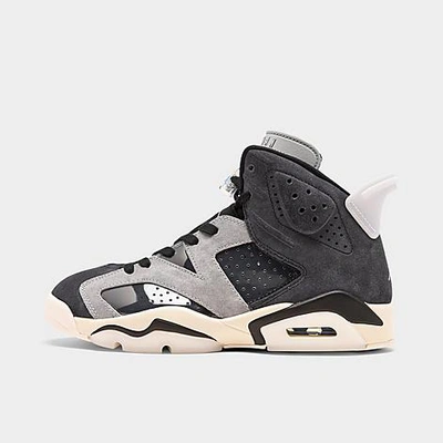 Nike Women's Air Jordan Retro 6 Basketball Shoes In Black/chrome/light Smoke Grey/sail