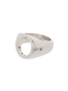 Tom Wood 'oval Open' Cutout Silver Signet Ring - Size 60 In Silver