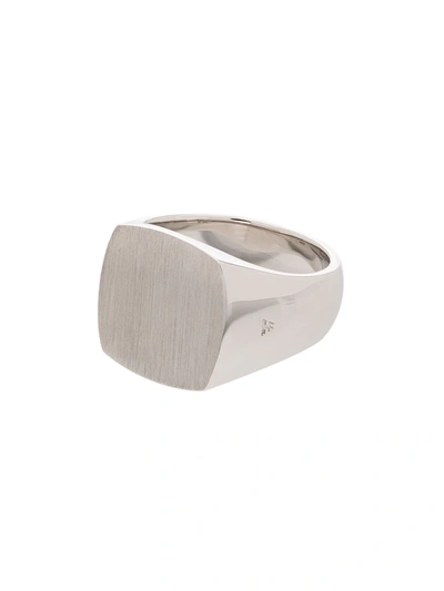 Tom Wood Mens Silver Cushion Polished Sterling-silver Signet Ring 64mm