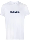 Aspesi White Cotton T-shirt With Silenzio Print In White