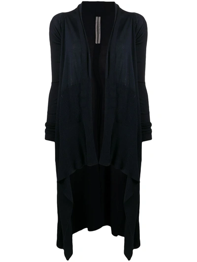 Rick Owens Long-length Knitted Cardigan In Blue
