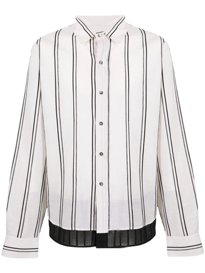 Ann Demeulemeester Striped Cotton-blend Poplin Shirt In Neutrals