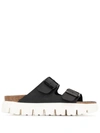 Birkenstock Arizona Chunky Suede Sandals In Black/black