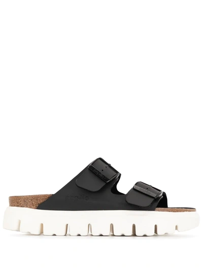 Birkenstock Arizona Chunky Suede Sandals In Black/black