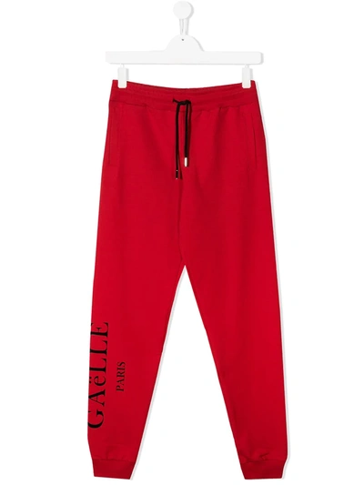 Gaelle Paris Kids' Logo Drawstring Track Trousers In Red