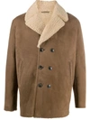 CLOSED DOUBLE-BREASTED SHEARLING COAT