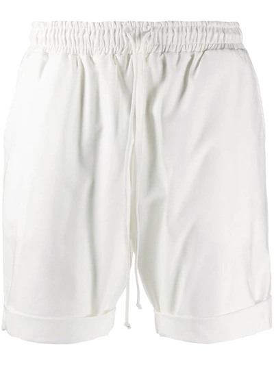 Alchemy Drawstring Stretch-cotton Shorts In White