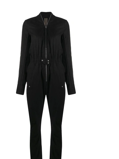 Rick Owens Drkshdw Long-sleeve Zipped Jumpsuit In Black