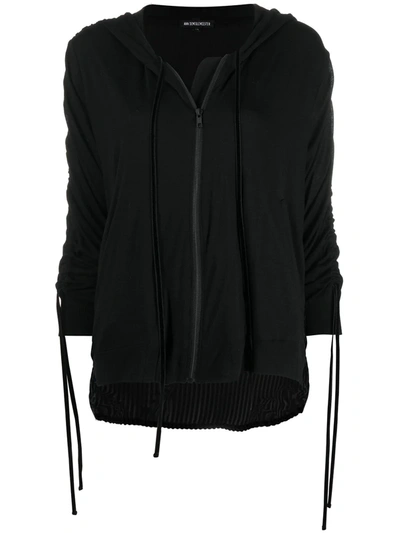 Ann Demeulemeester Zipped Tassel-detail Hoodie In Black