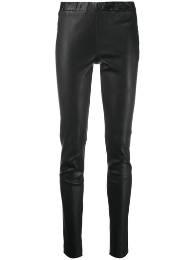 Arma Skinny Leather Trousers In Black
