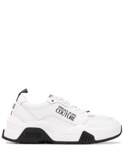 Versace Jeans Couture Logo-print Low Top Sneakers In White