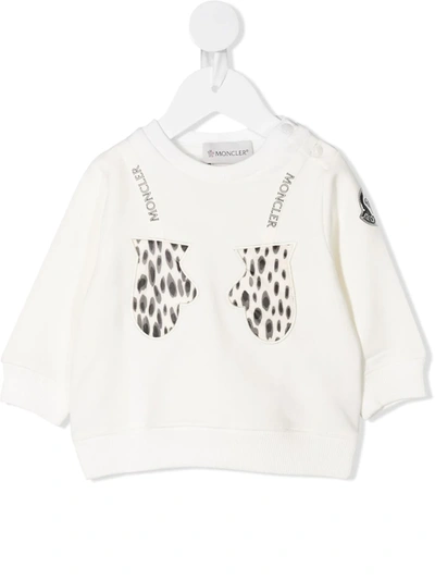 Moncler Babies' Mitten Patch Crewneck Sweatshirt In White