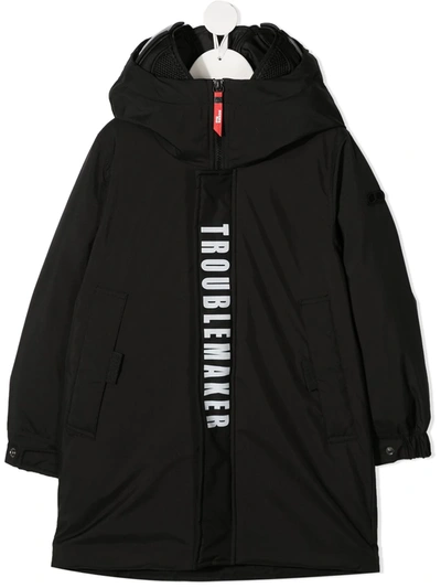 Ai-riders On The Storm Kids' Troublemaker Hooded Coat In Black