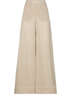 LISA MARIE FERNANDEZ LMF HI WAIST WIDE LEG TRSR OATMEAL