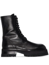 ANN DEMEULEMEESTER LACE-UP CHUNKY SOLE BOOTS