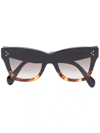 Celine 50mm Gradient Small Cat Eye Sunglasses In Black Havana
