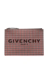 GIVENCHY RED AND BLACK HOUNDSTOOTH MEDIUM CLUTCH