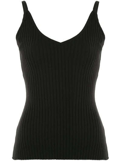 Anna Quan Keira Ribbed-knit Top In Black